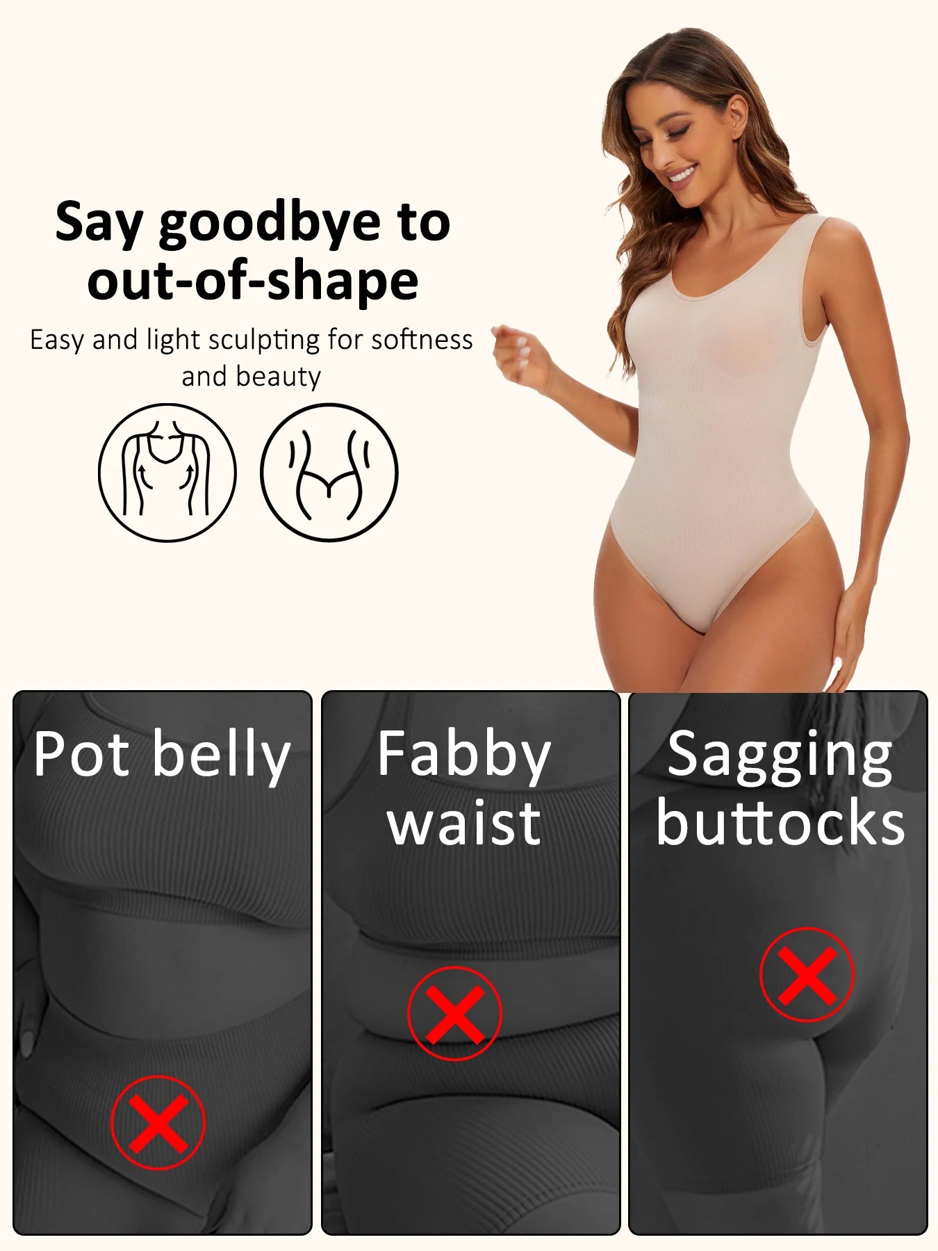 Sculpting Bodysuit Thong — Firm Tummy Control