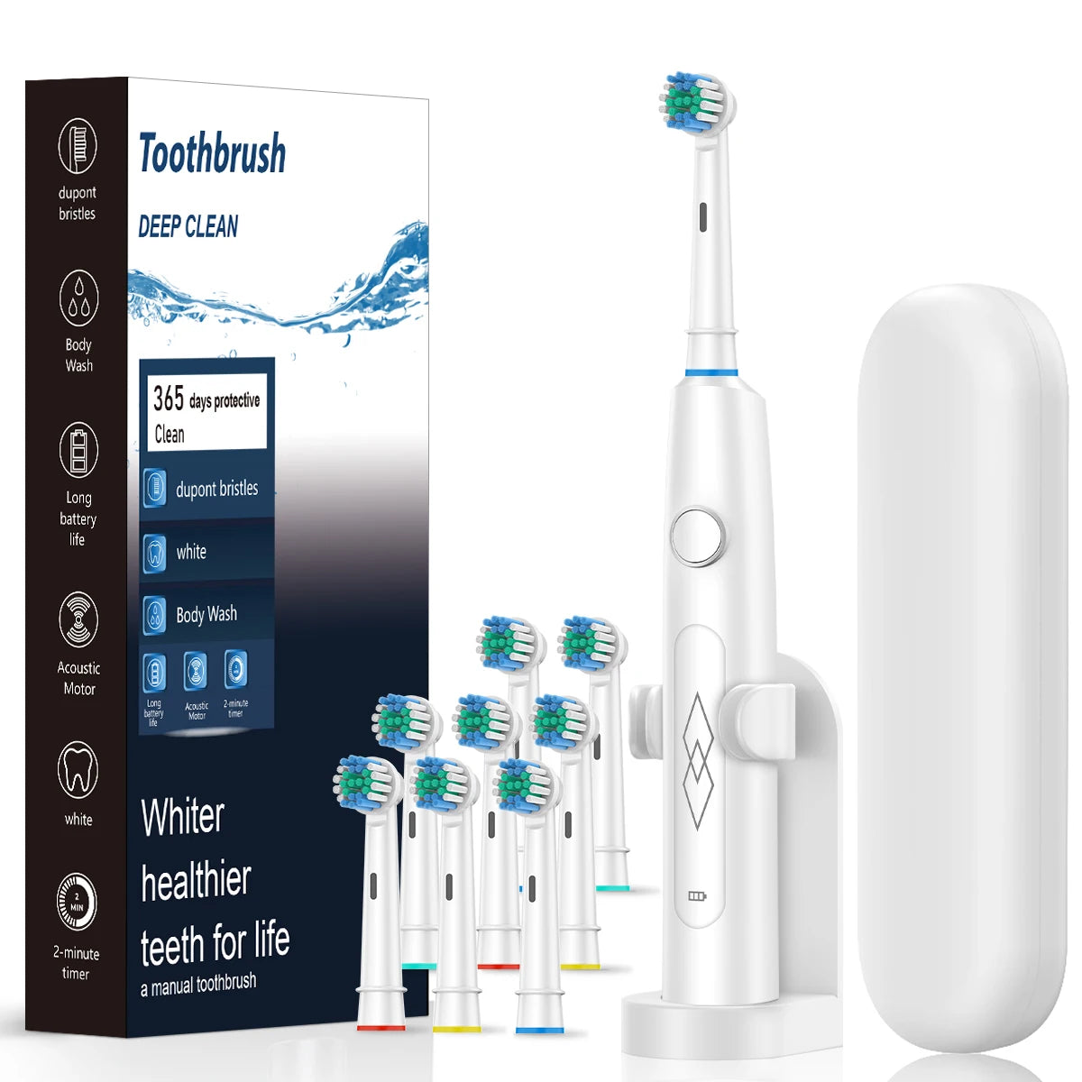 Dentelle SonicPro Electric Toothbrush + 8 Brush Heads