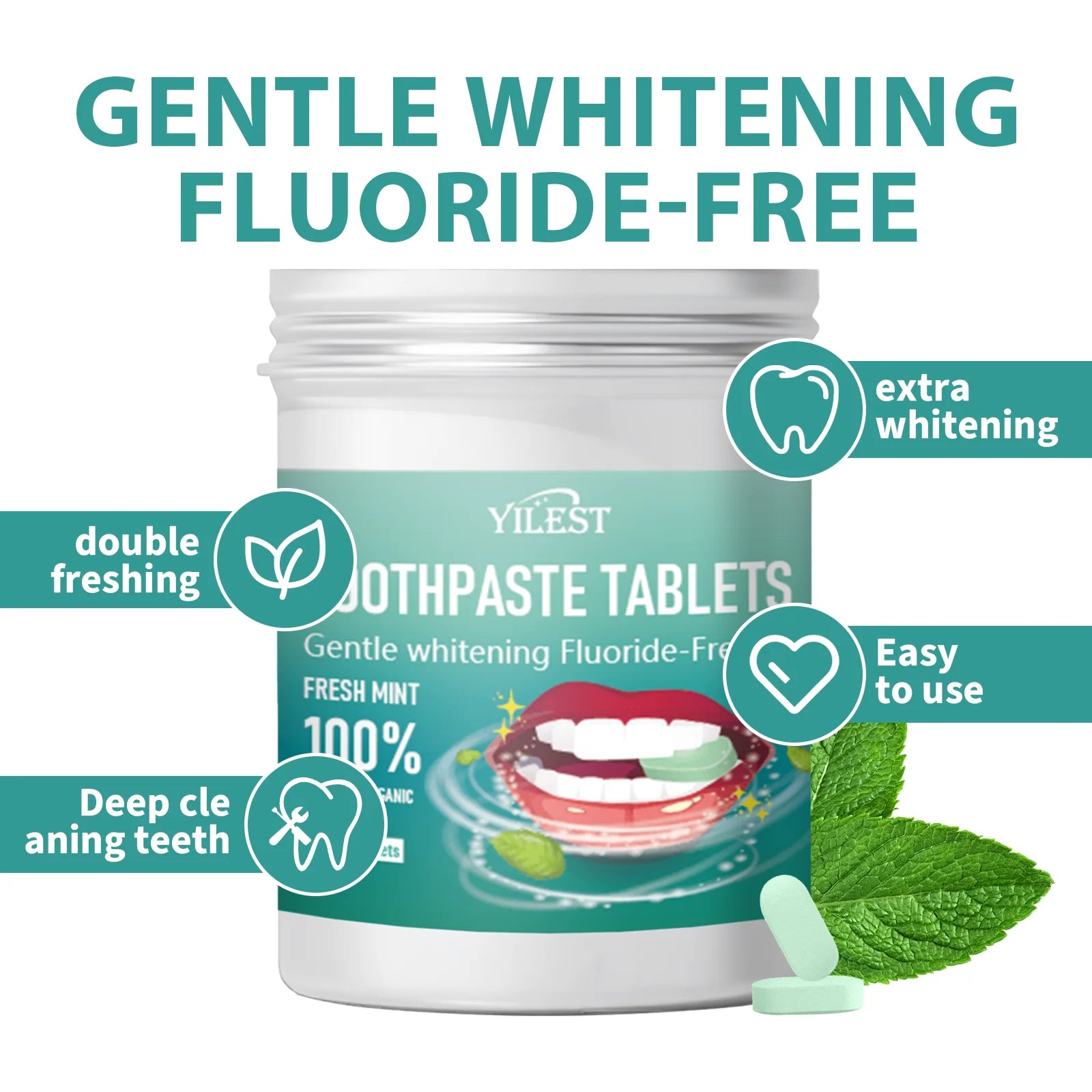 Dentelle EcoTab Toothpaste Tablets — 30 Pack