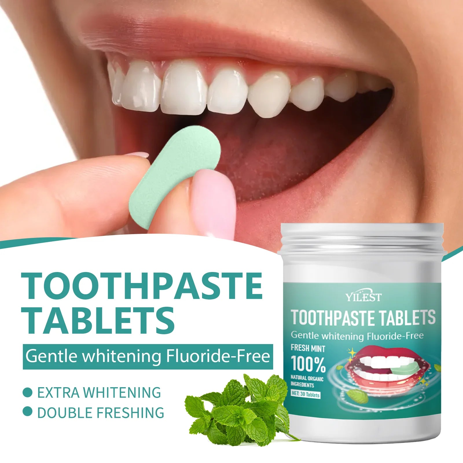Dentelle EcoTab Toothpaste Tablets — 30 Pack